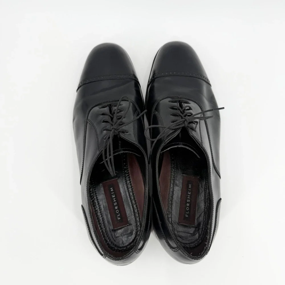 Florsheim Lexington 17067-01 Cap Toe Black Leather Classic Oxford Shoe Men 12D
